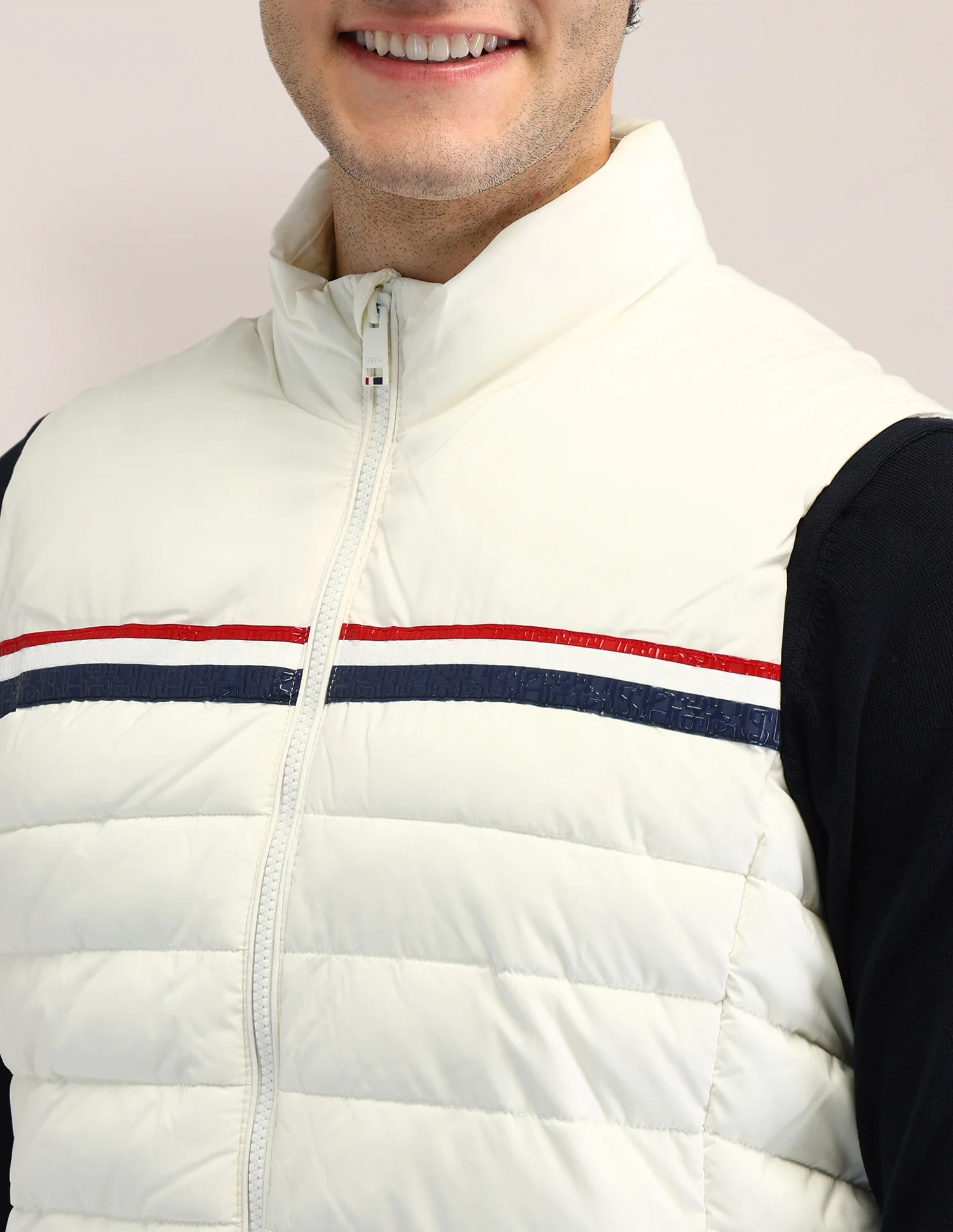 Horizontal Stripes Regular Fit Jacket - Image 7
