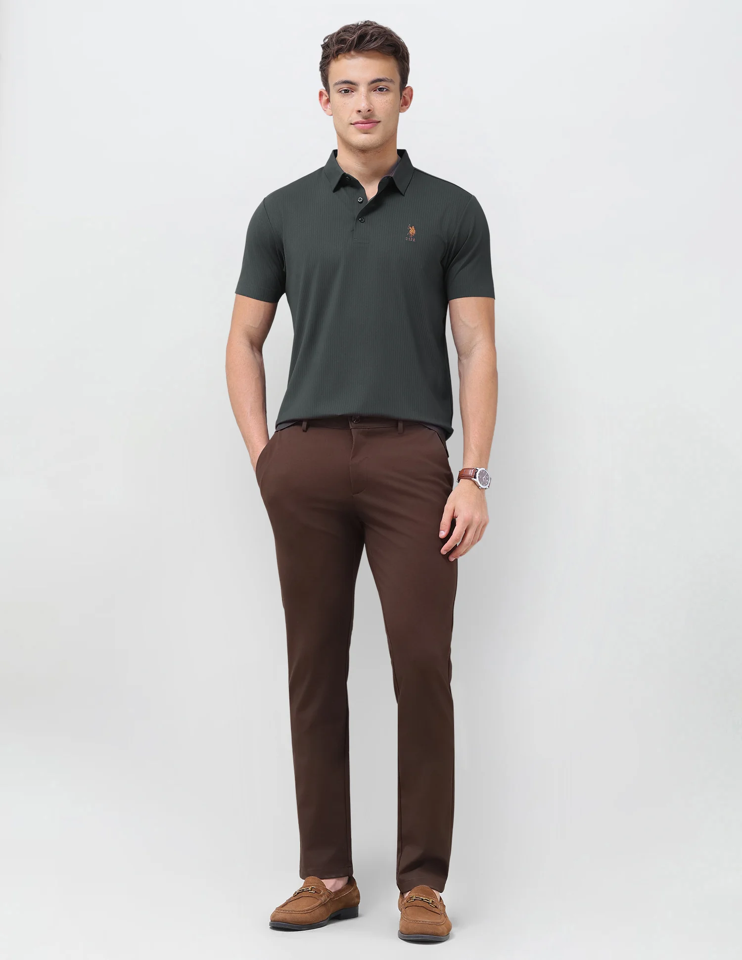 Jacquard Slim Fit Polo Shirt - Image 3