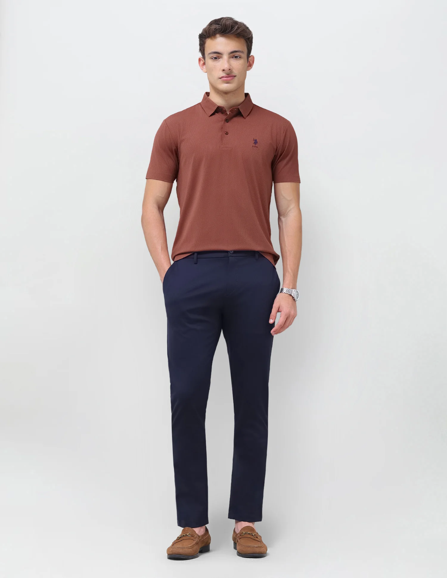 Jacquard Slim Fit Polo Shirt - Image 3