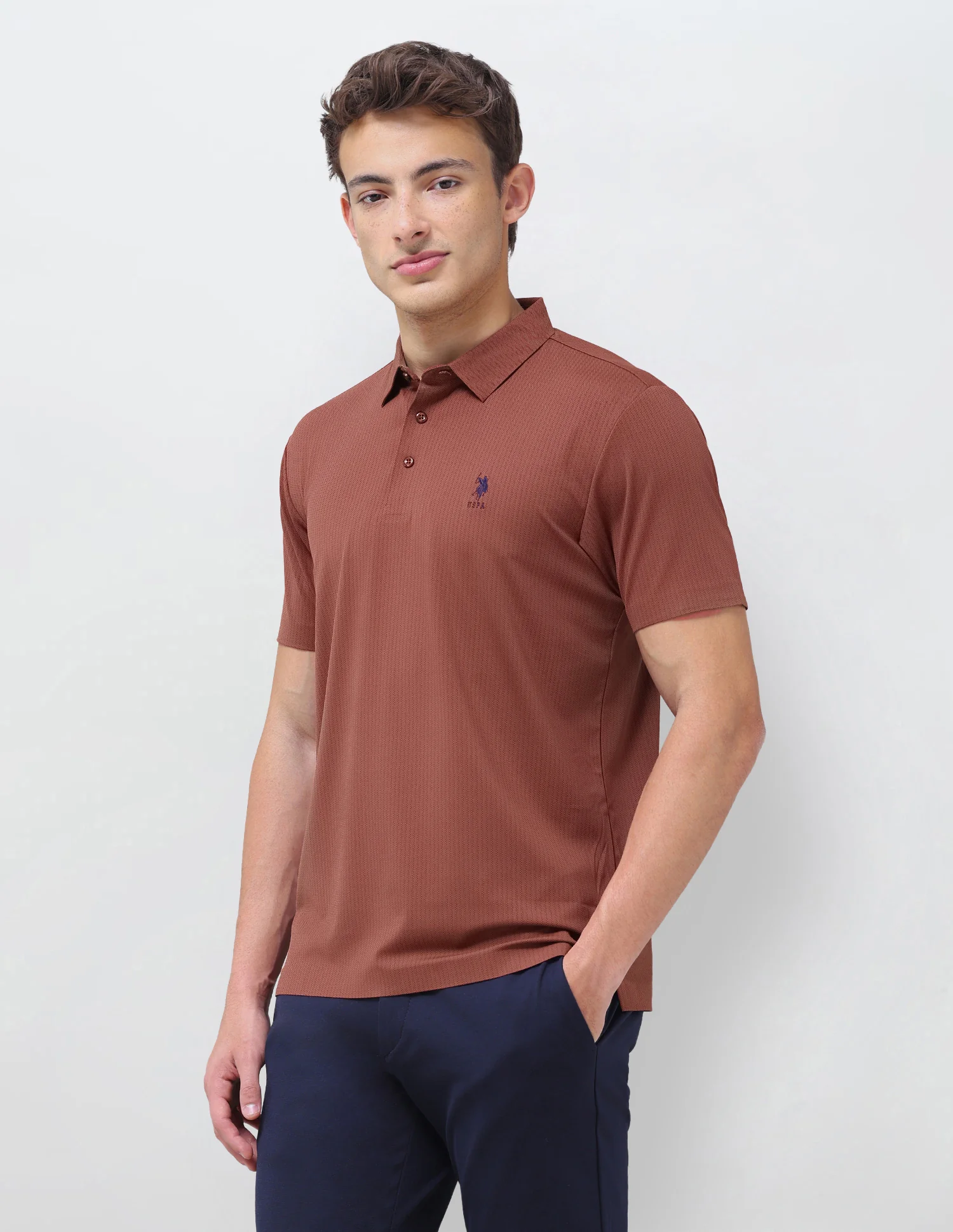Jacquard Slim Fit Polo Shirt - Image 4