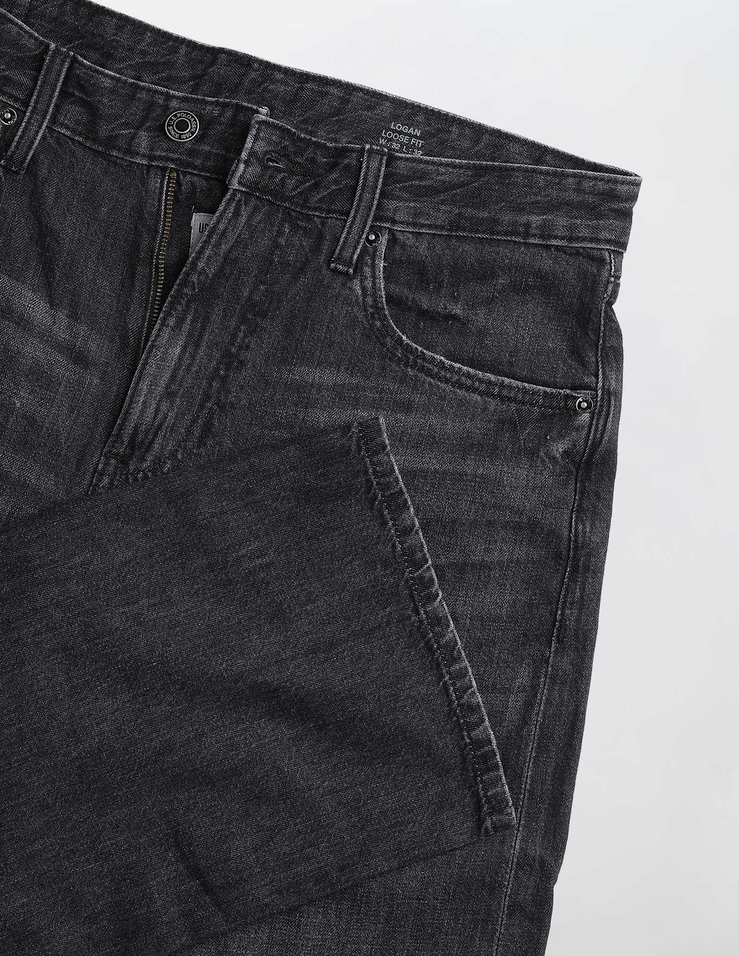 Logan Loose Straight Fit Black Jeans - Image 2