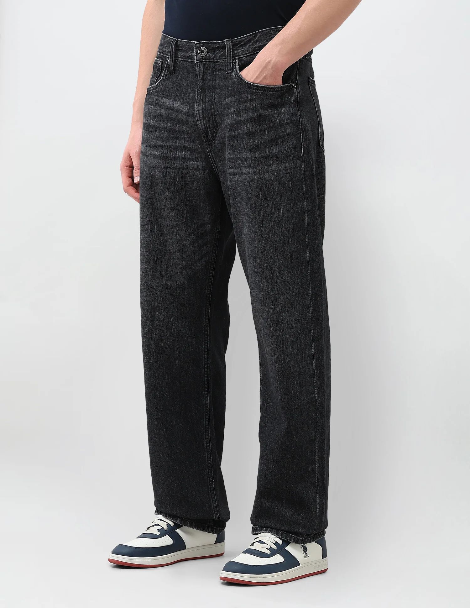 Logan Loose Straight Fit Black Jeans - Image 4