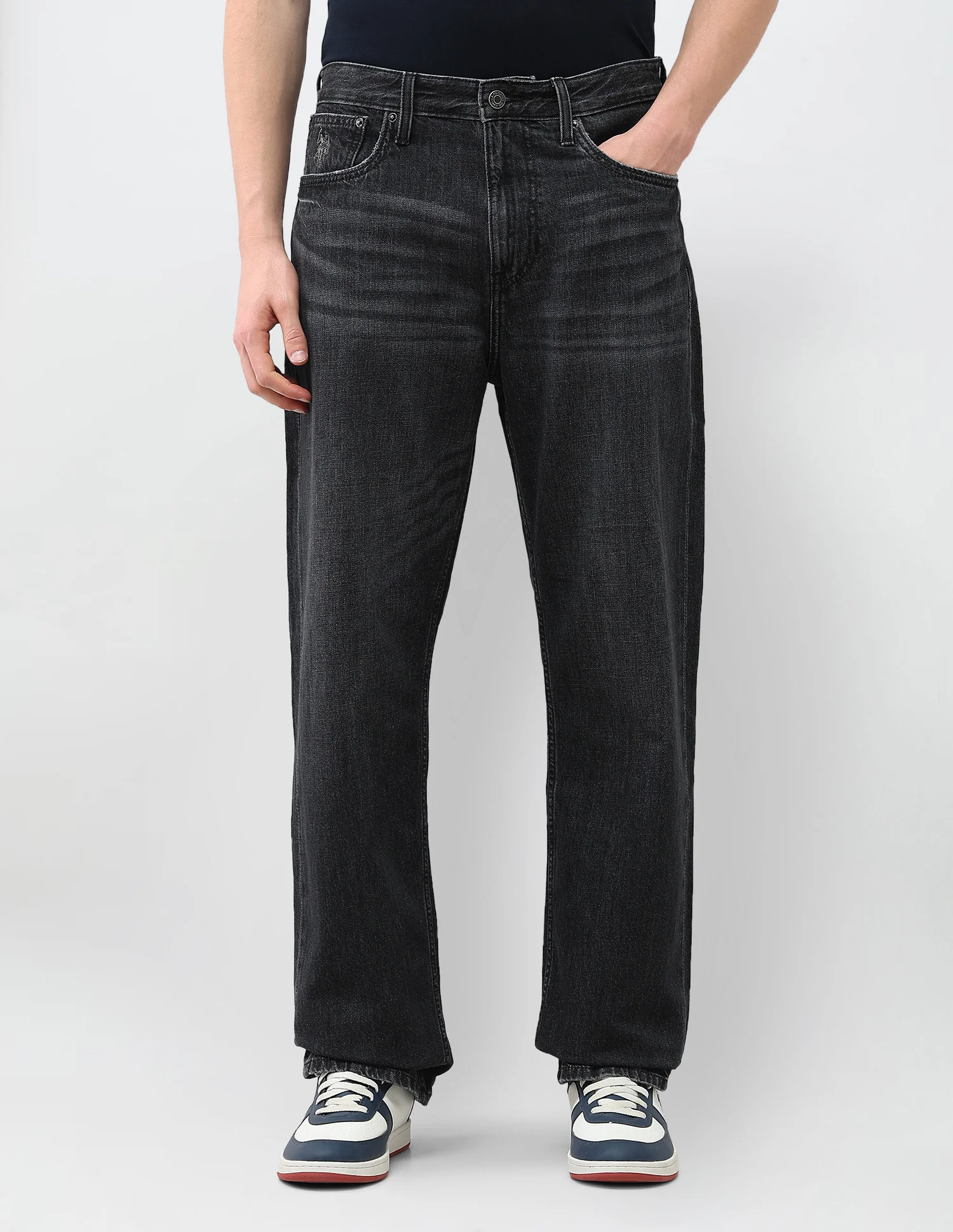 Logan Loose Straight Fit Black Jeans - Image 6