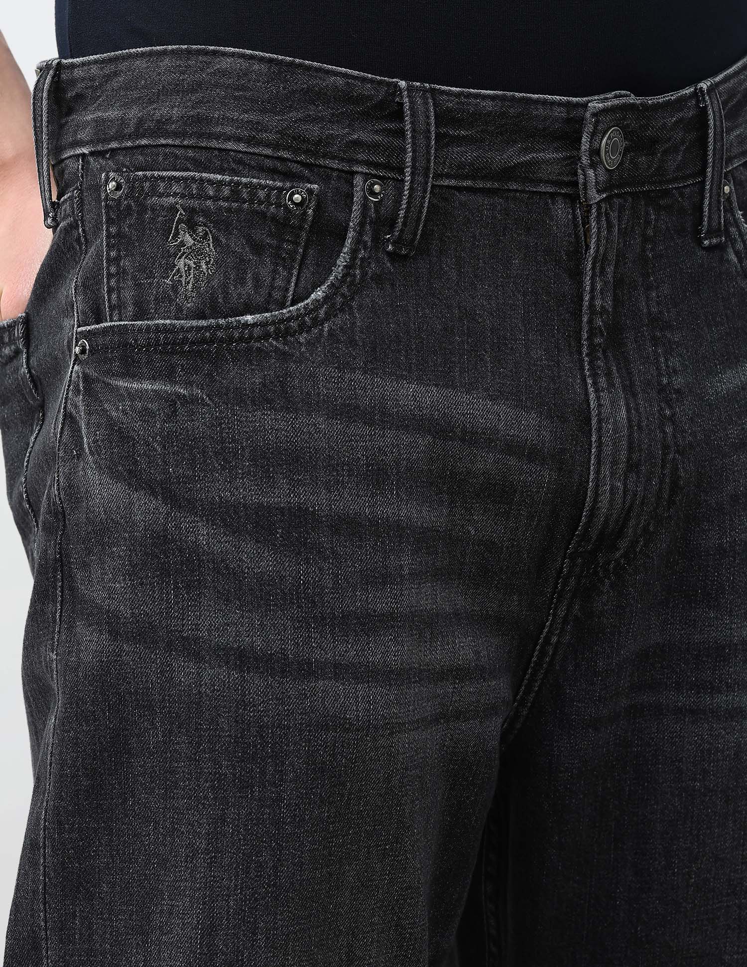 Logan Loose Straight Fit Black Jeans - Image 7