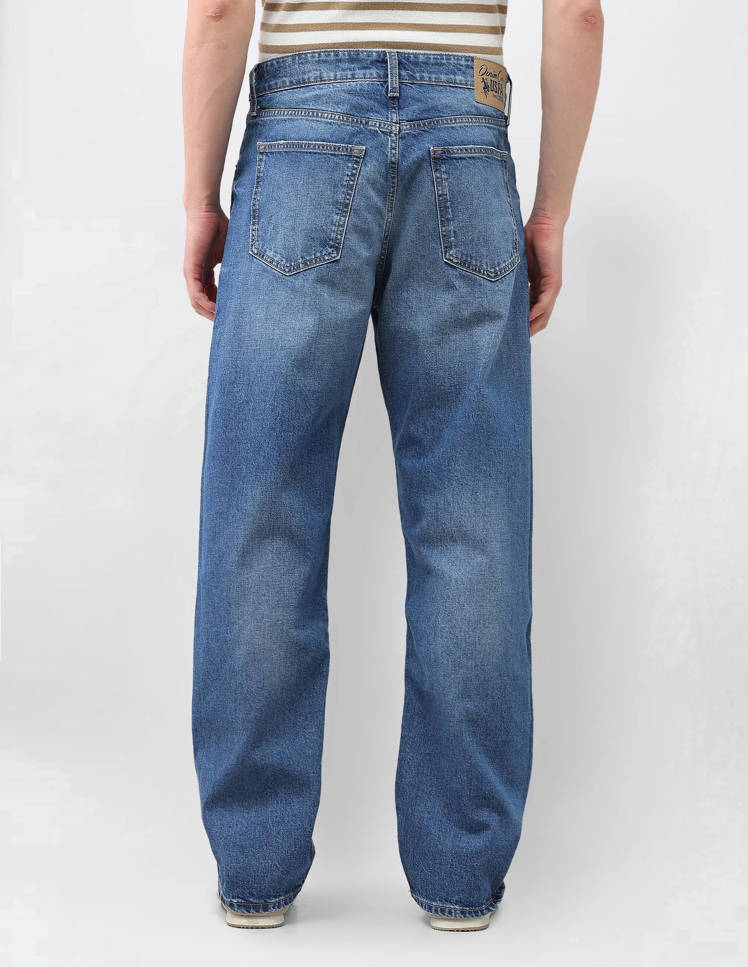 Logan Loose Straight Fit Blue Distressed Jeans - Image 5