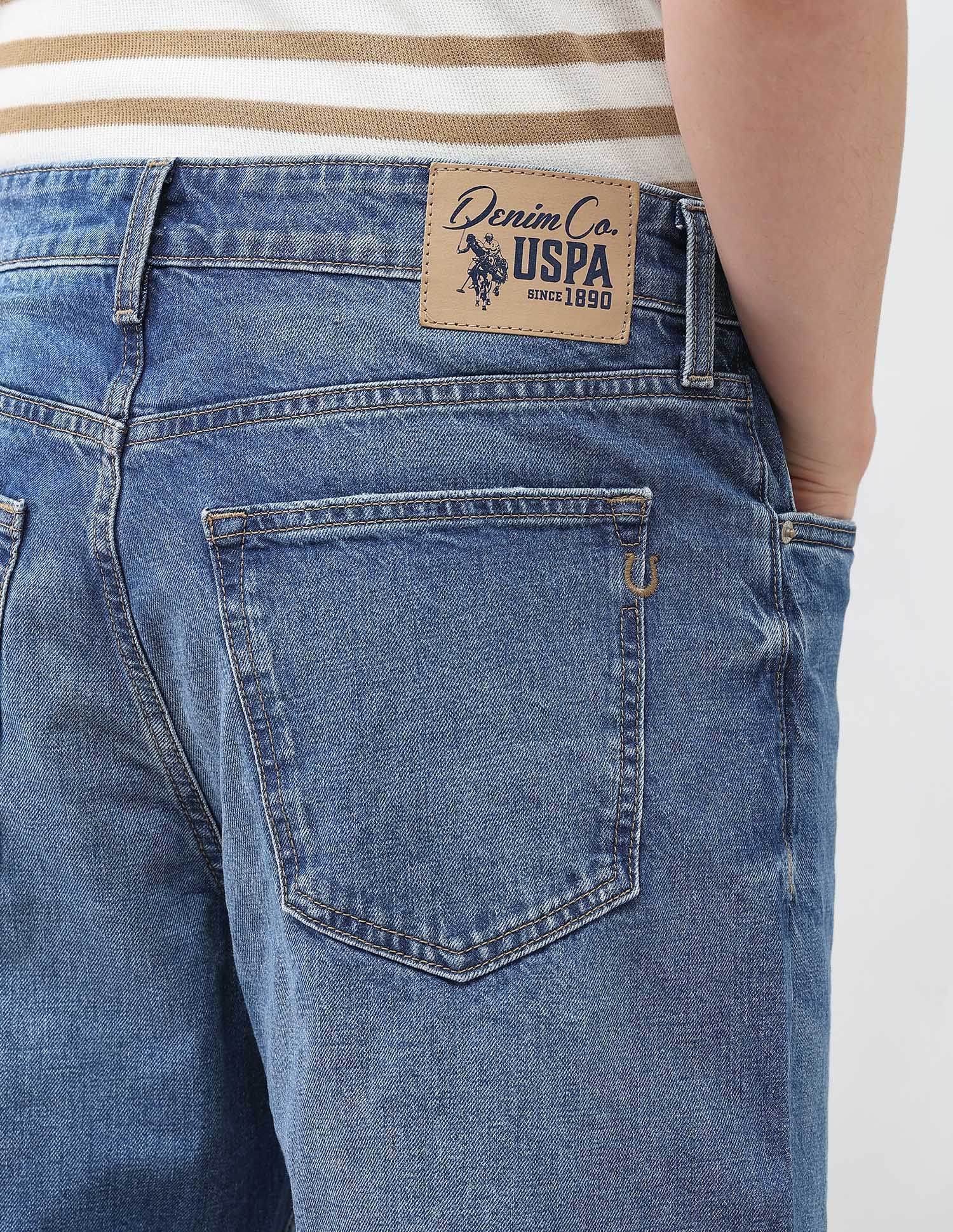 Logan Loose Straight Fit Blue Distressed Jeans - Image 8