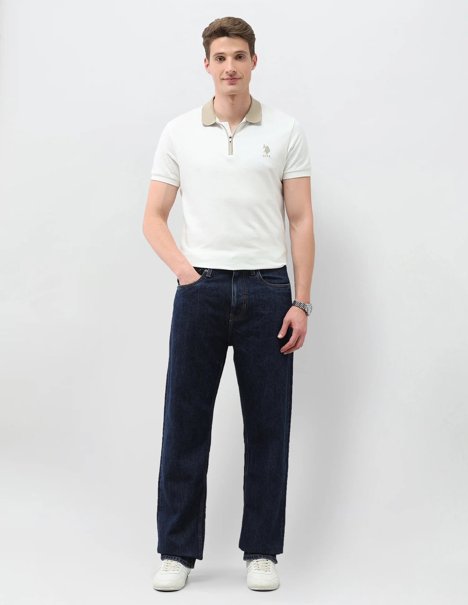 Logan Loose Straight Fit Blue Jeans - Image 3