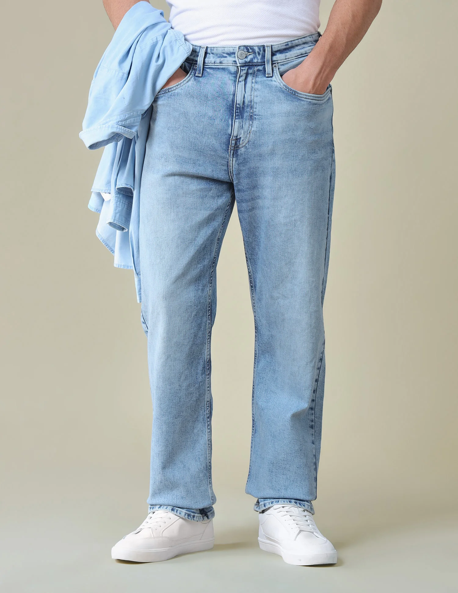 Logan Loose Straight Fit Blue Jeans