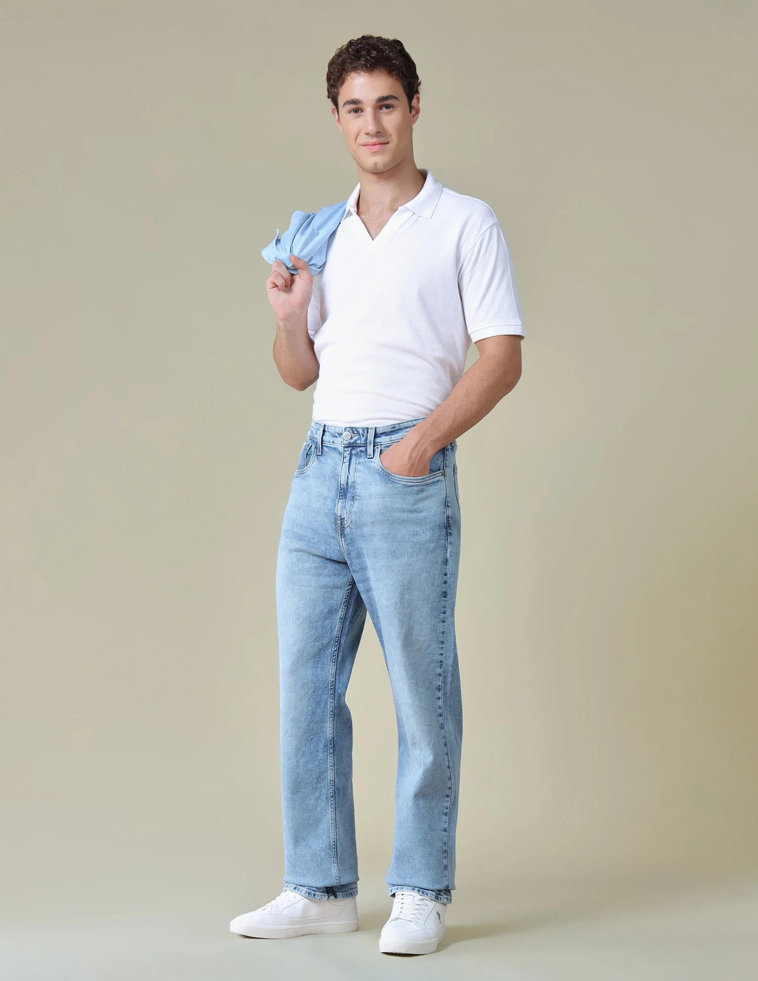 Logan Loose Straight Fit Blue Jeans - Image 3