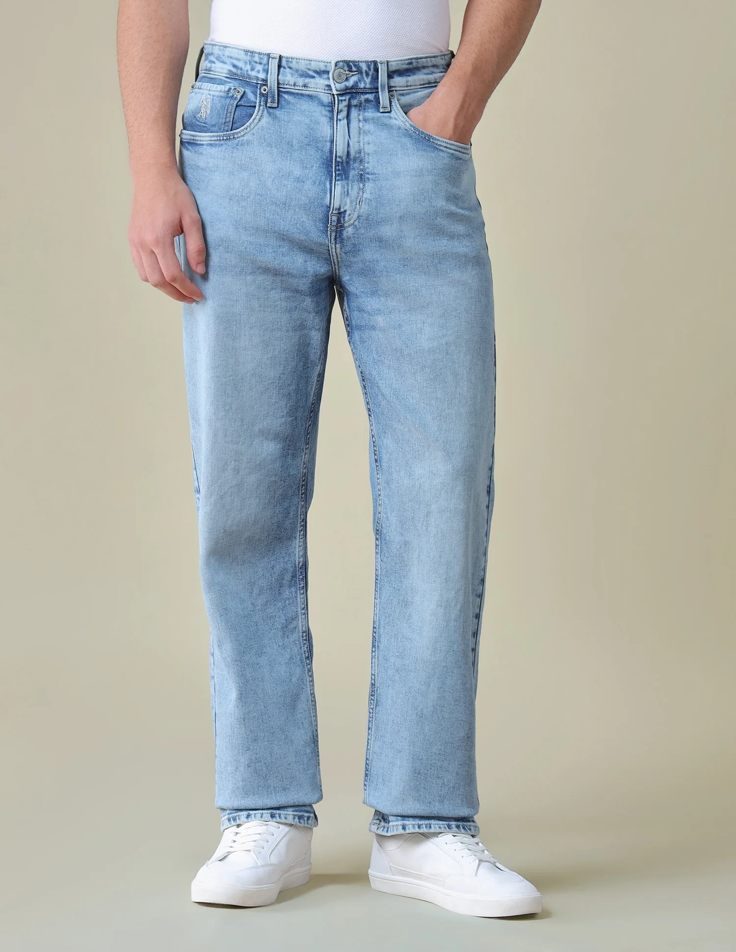 Logan Loose Straight Fit Blue Jeans - Image 6