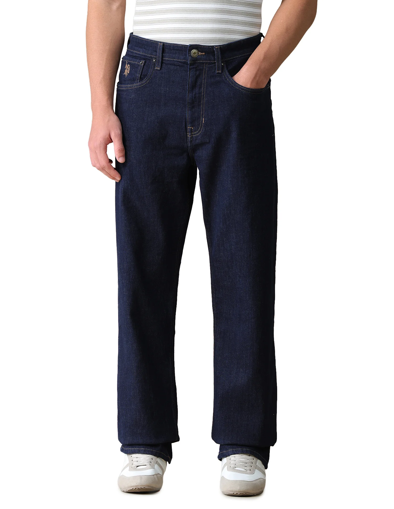 Logan Loose Straight Fit Blue Jeans - Image 10
