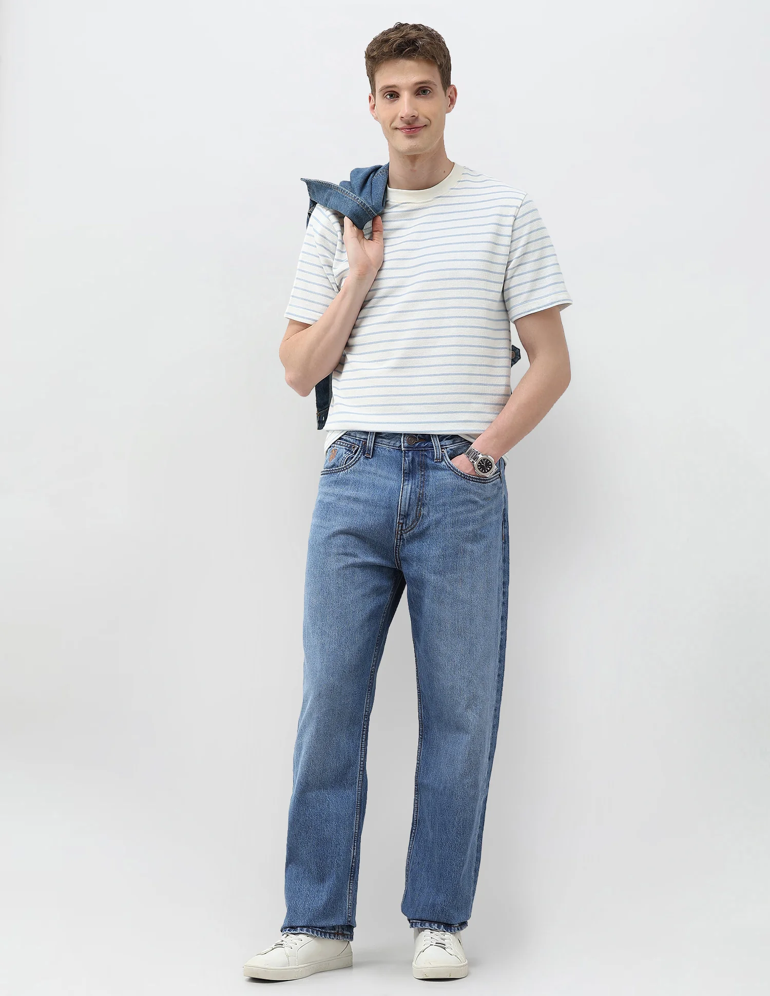 Logan Loose Straight Fit Blue Jeans - Image 3