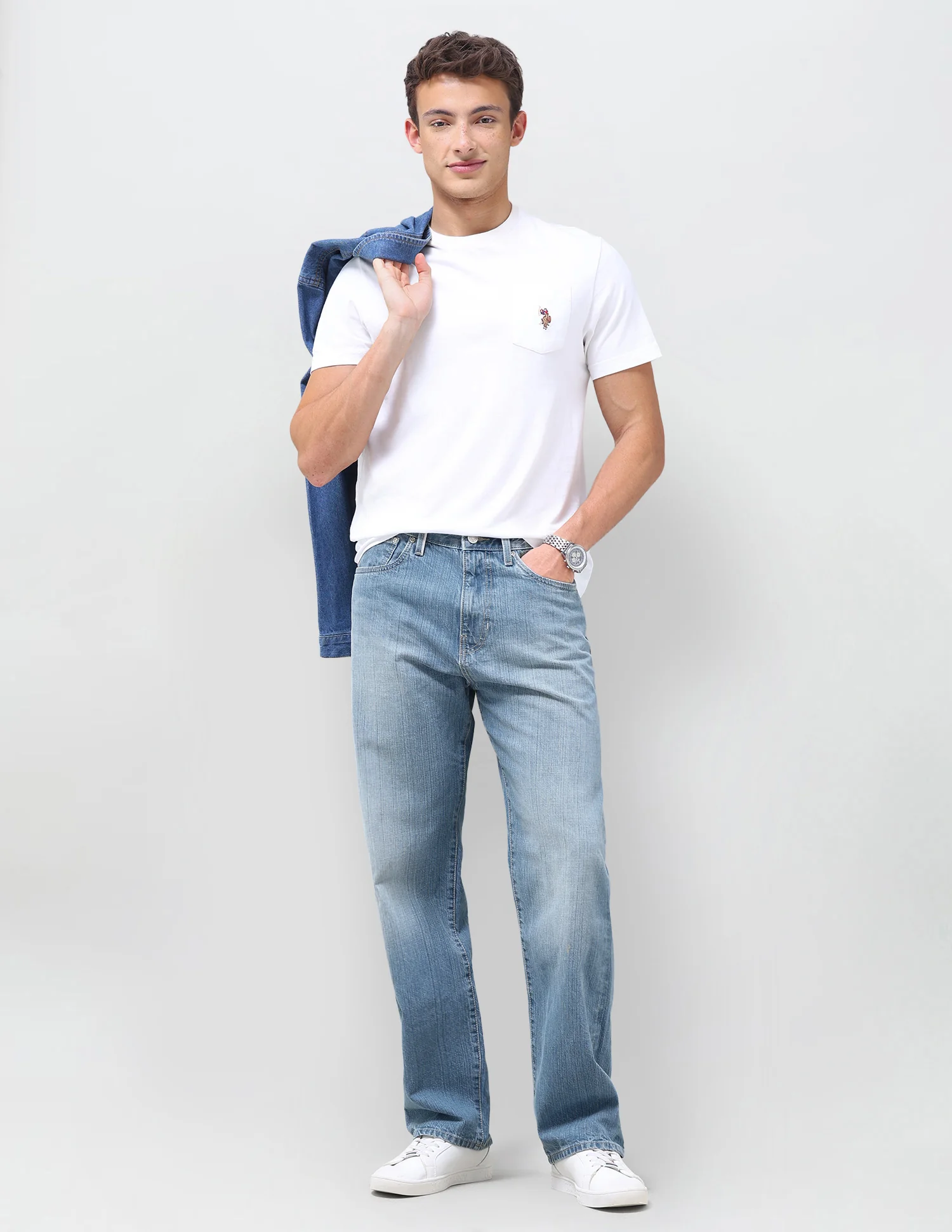 Logan Loose Straight Fit Blue Jeans - Image 3