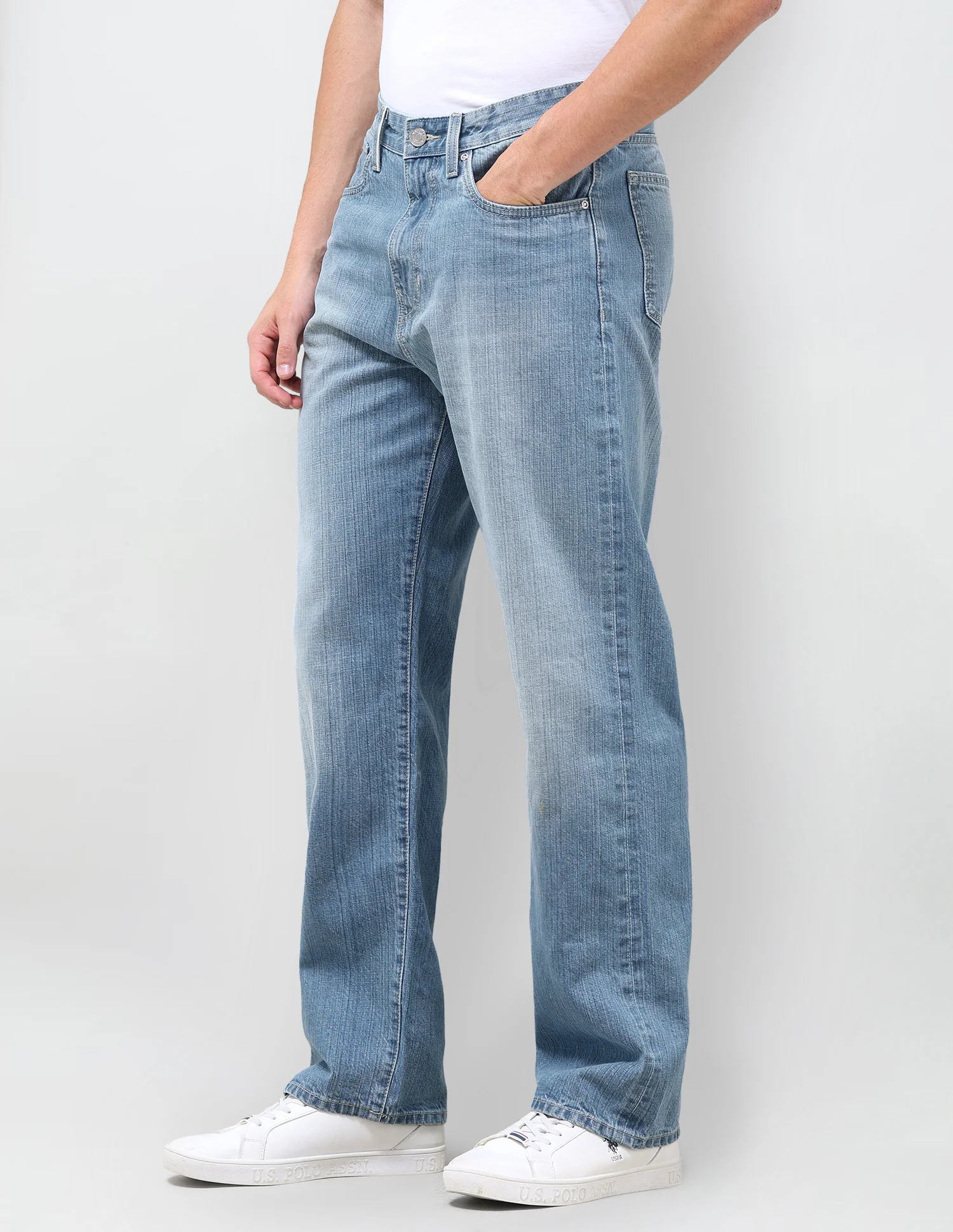 Logan Loose Straight Fit Blue Jeans - Image 4