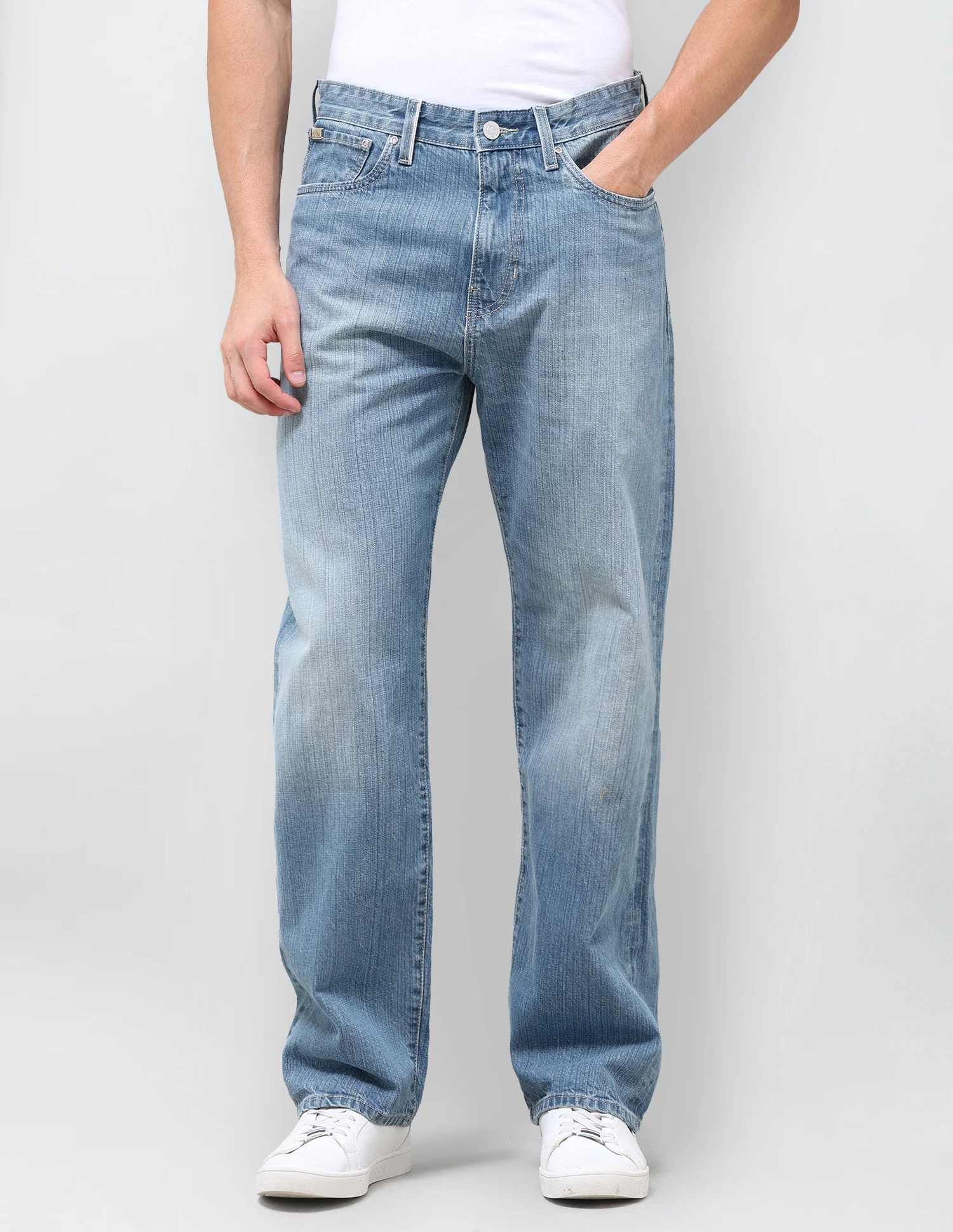 Logan Loose Straight Fit Blue Jeans - Image 6