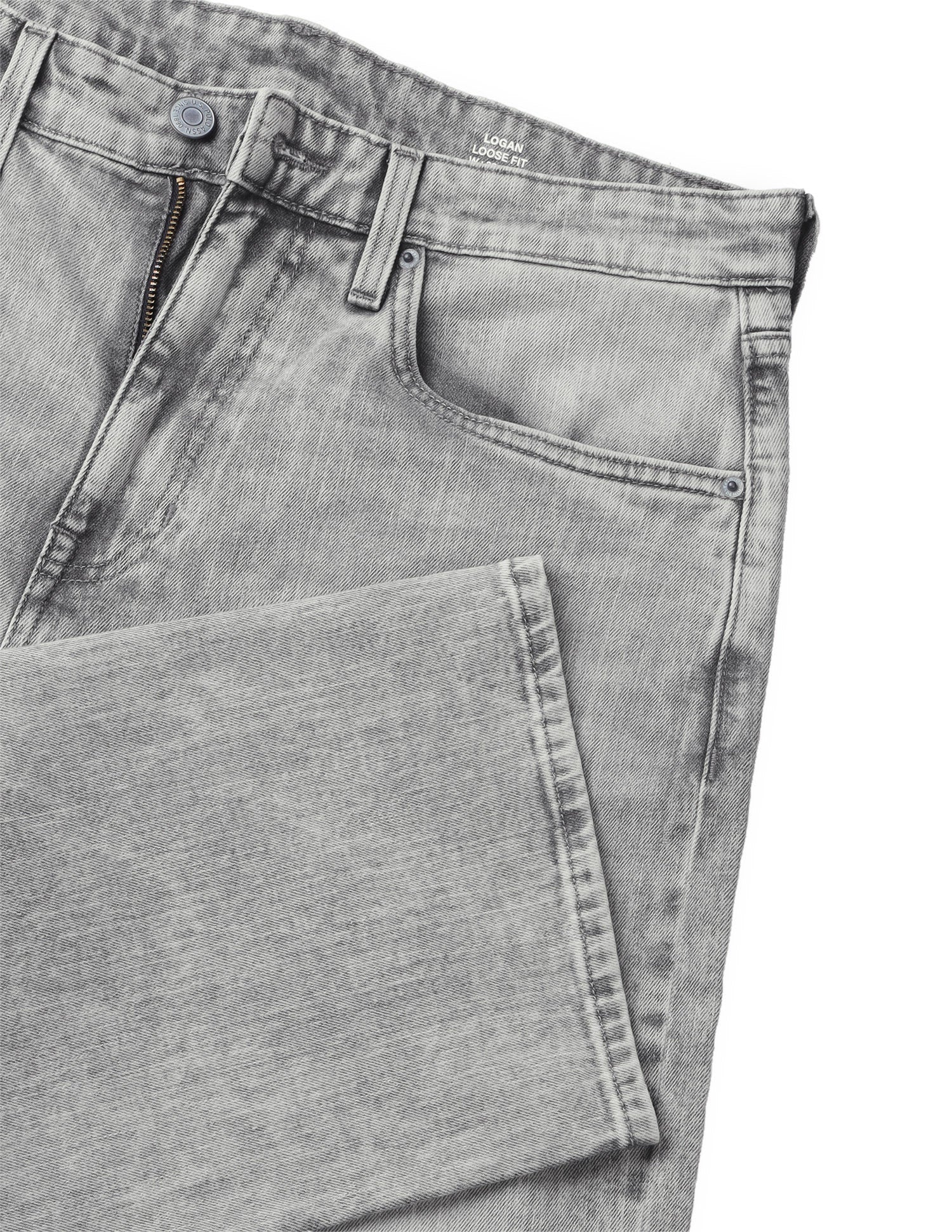 Logan Loose Straight Fit Grey Jeans - Image 2