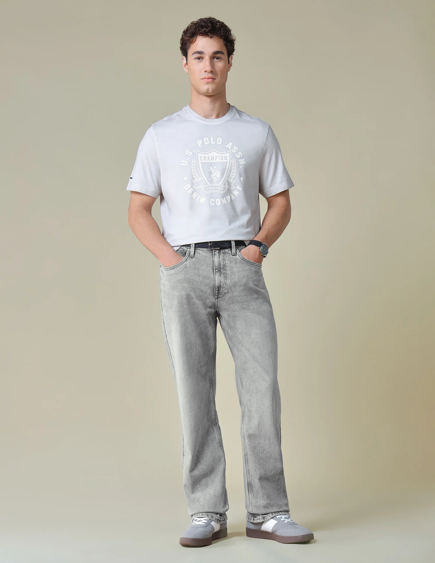 Logan Loose Straight Fit Grey Jeans - Image 3