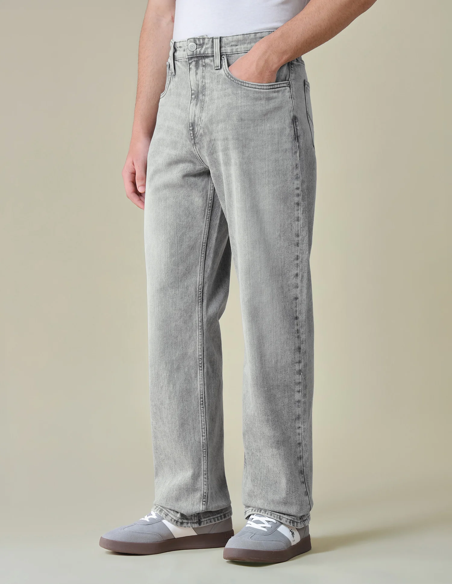 Logan Loose Straight Fit Grey Jeans - Image 4