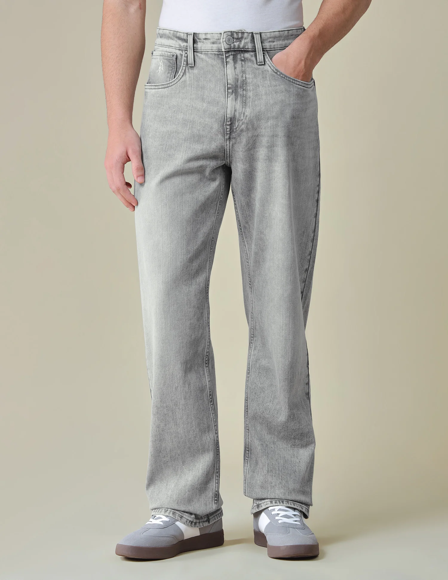Logan Loose Straight Fit Grey Jeans - Image 6