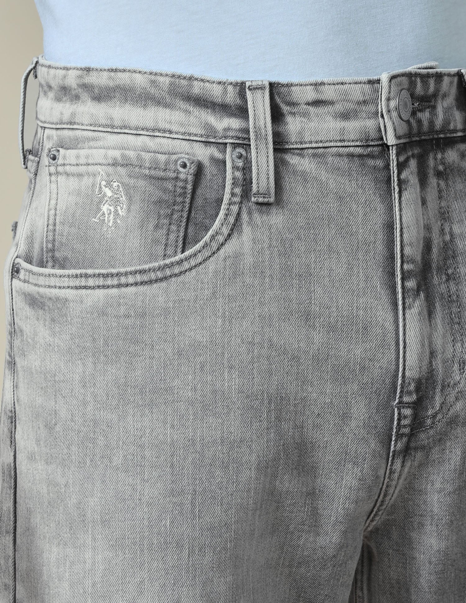 Logan Loose Straight Fit Grey Jeans - Image 7