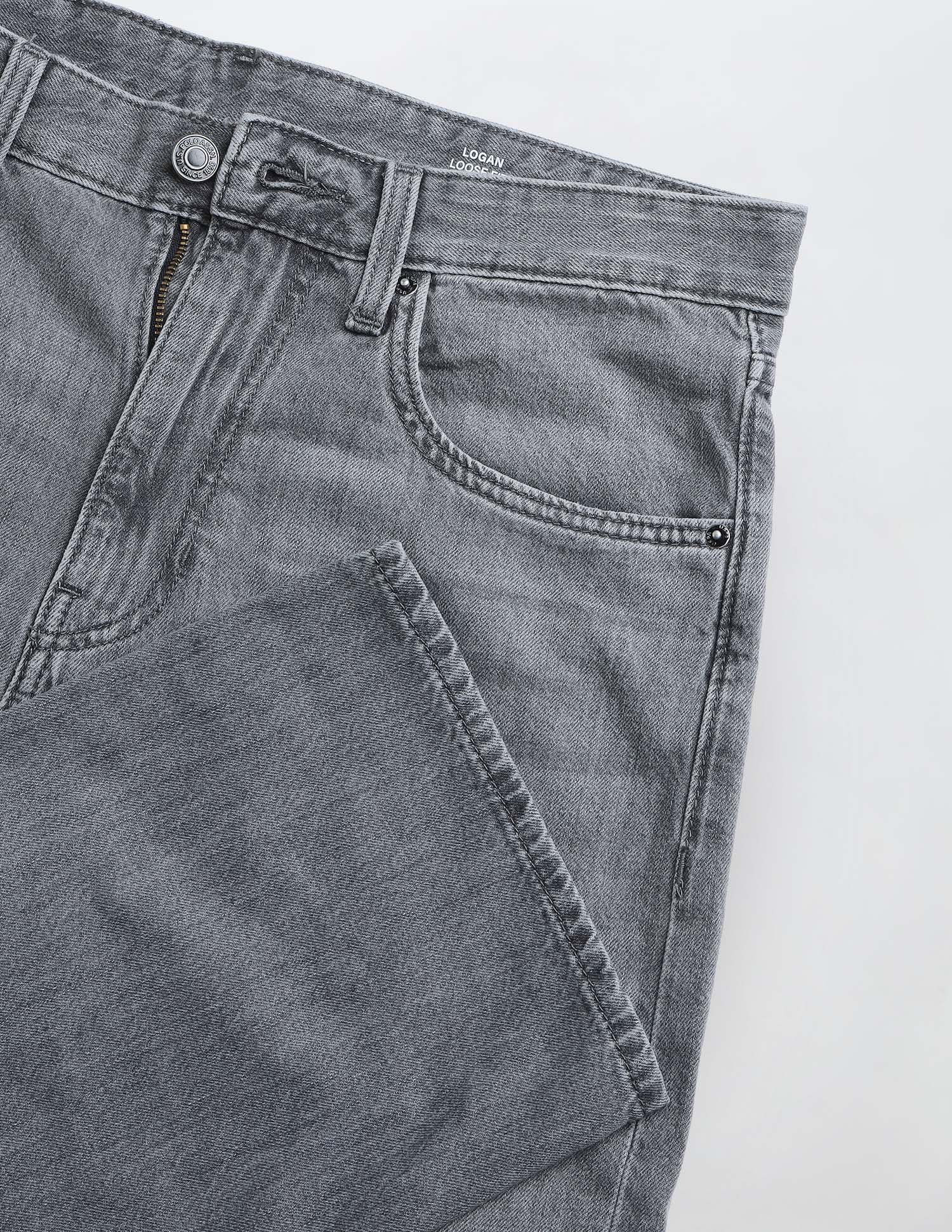 Logan Loose Straight Fit Grey Jeans - Image 2