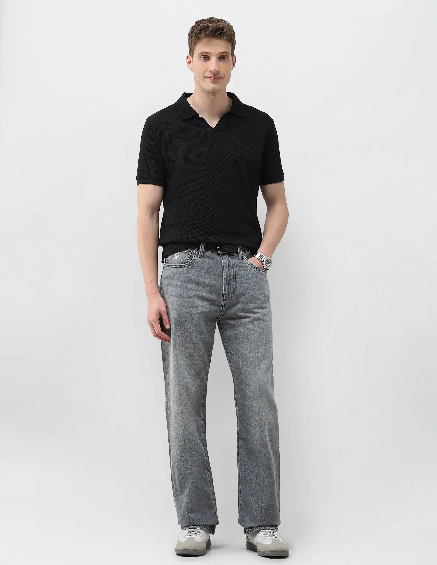 Logan Loose Straight Fit Grey Jeans - Image 3