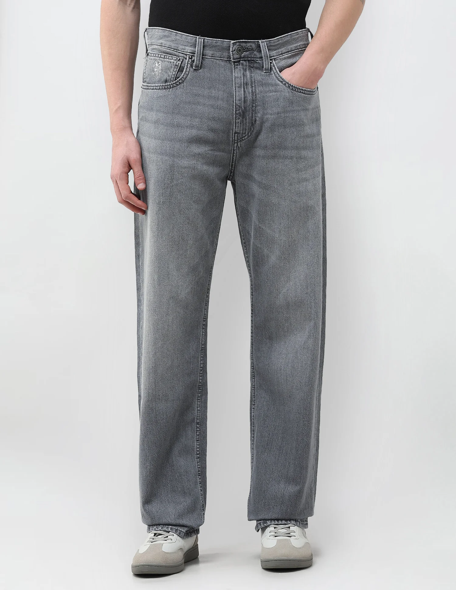 Logan Loose Straight Fit Grey Jeans - Image 6