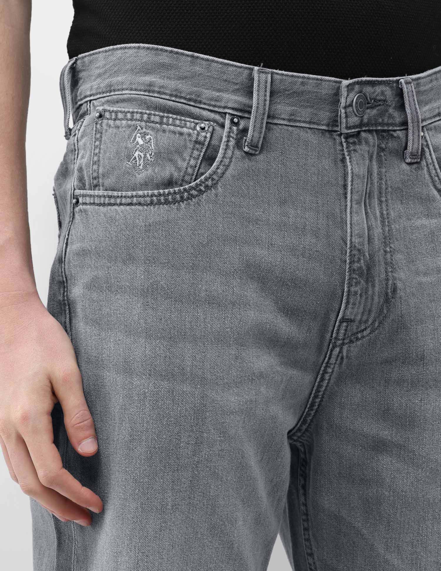 Logan Loose Straight Fit Grey Jeans - Image 7