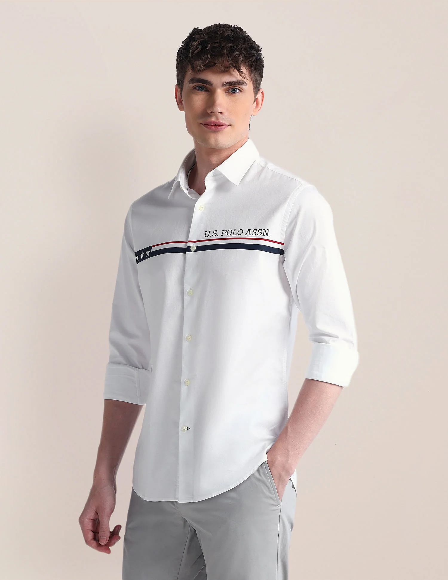 Long Sleeve Solid Brand Shirt - Image 4