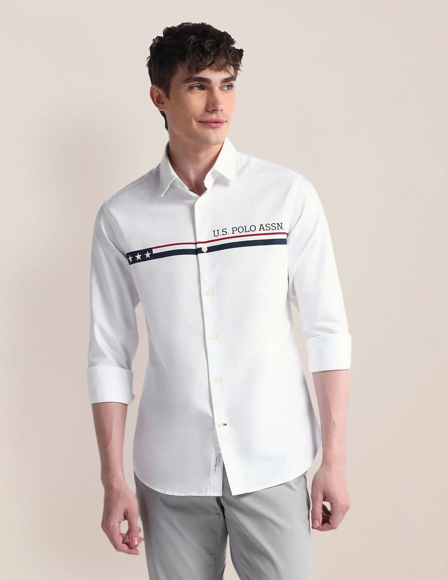 Long Sleeve Solid Brand Shirt - Image 6