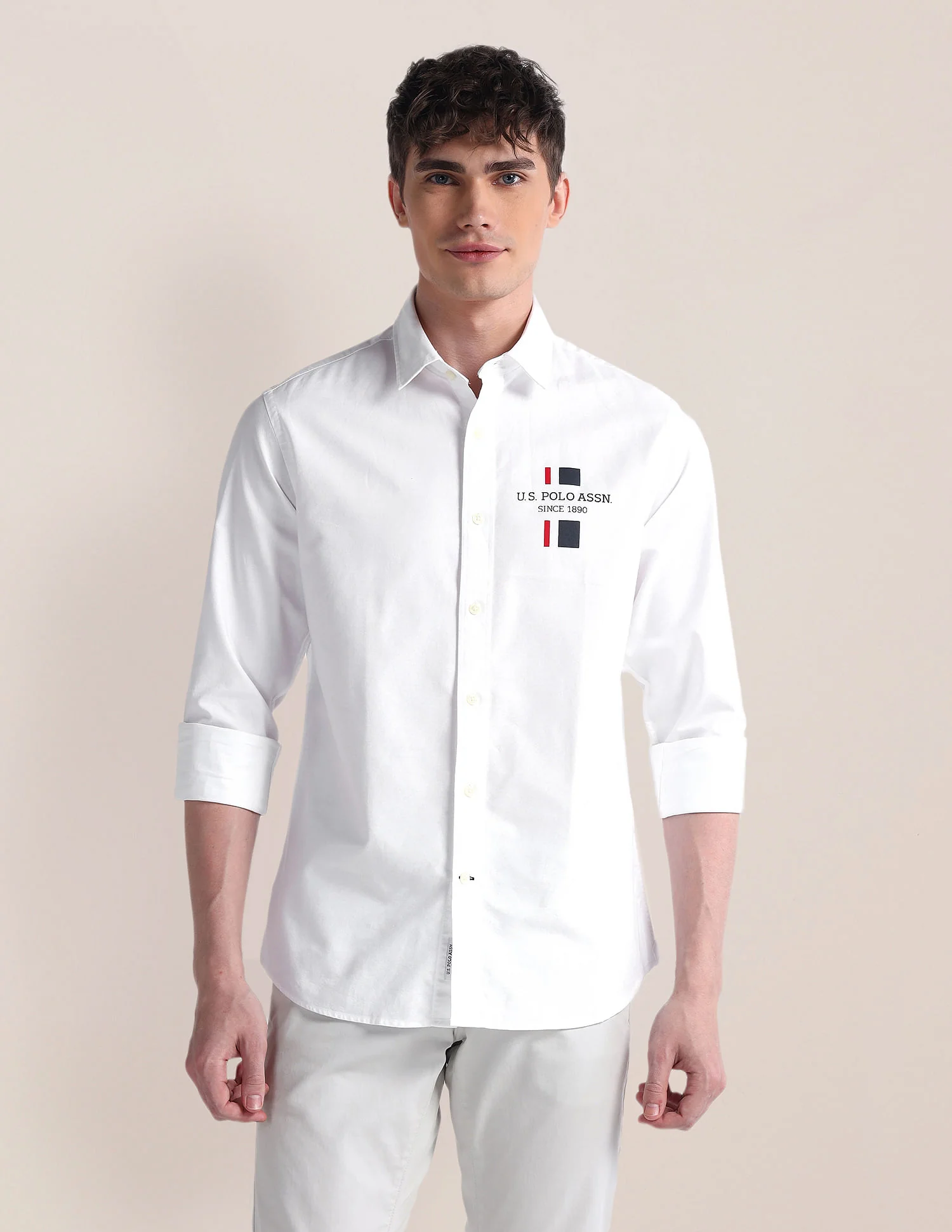 Long Sleeve Solid Brand Shirt - Image 6