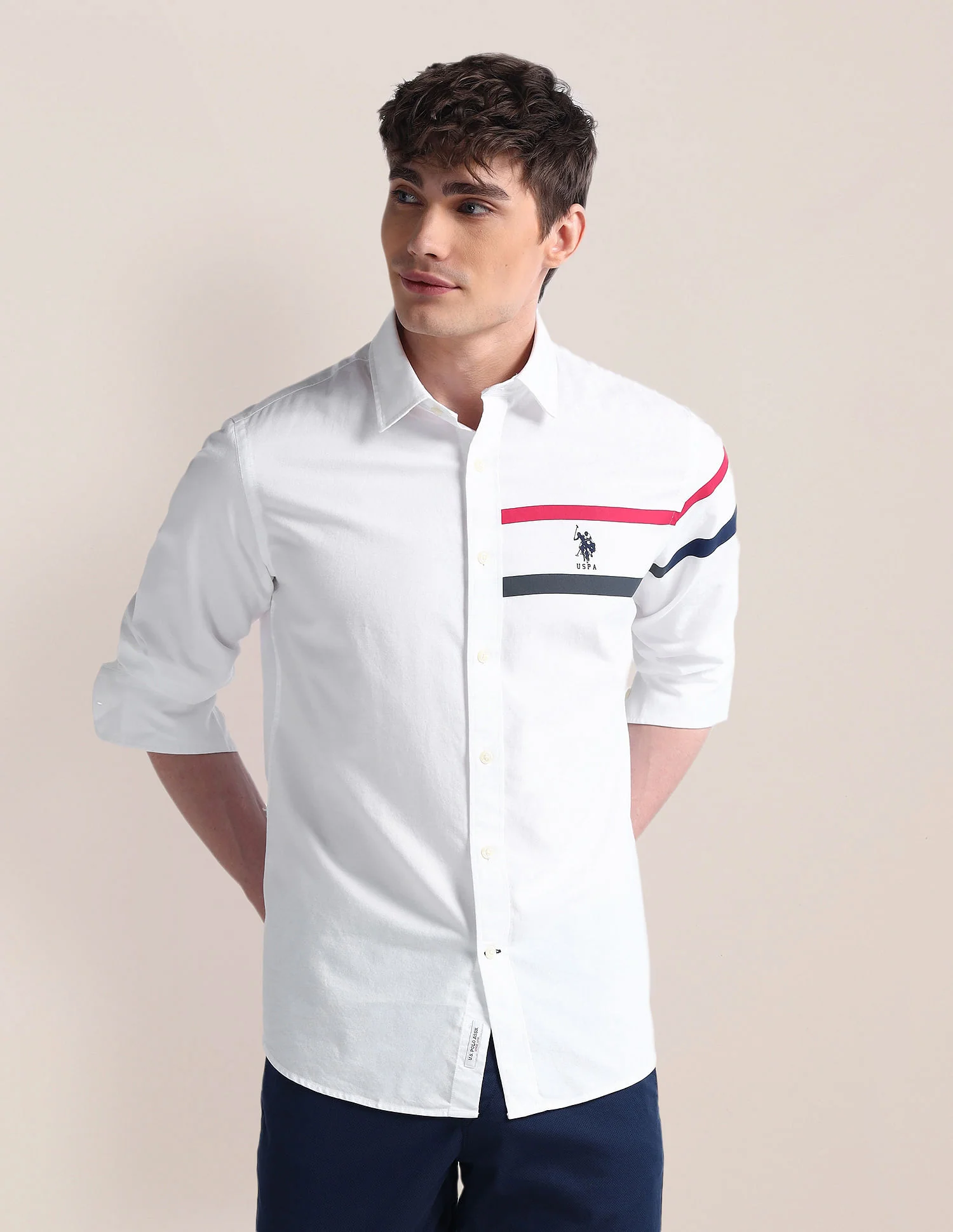 Long Sleeve Solid Brand Shirt - Image 6