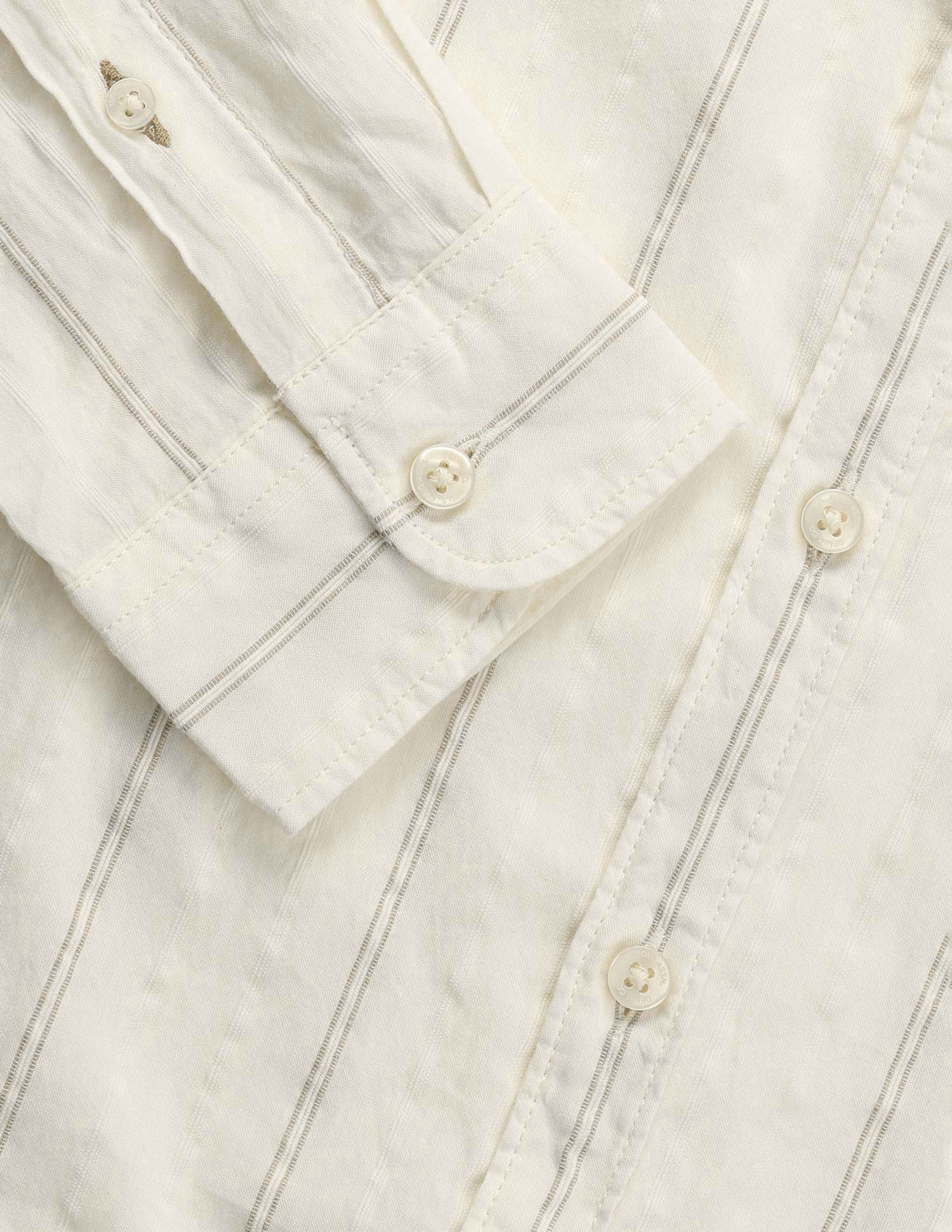 Mandarin Collar Vertical Striped Shirt - Image 8