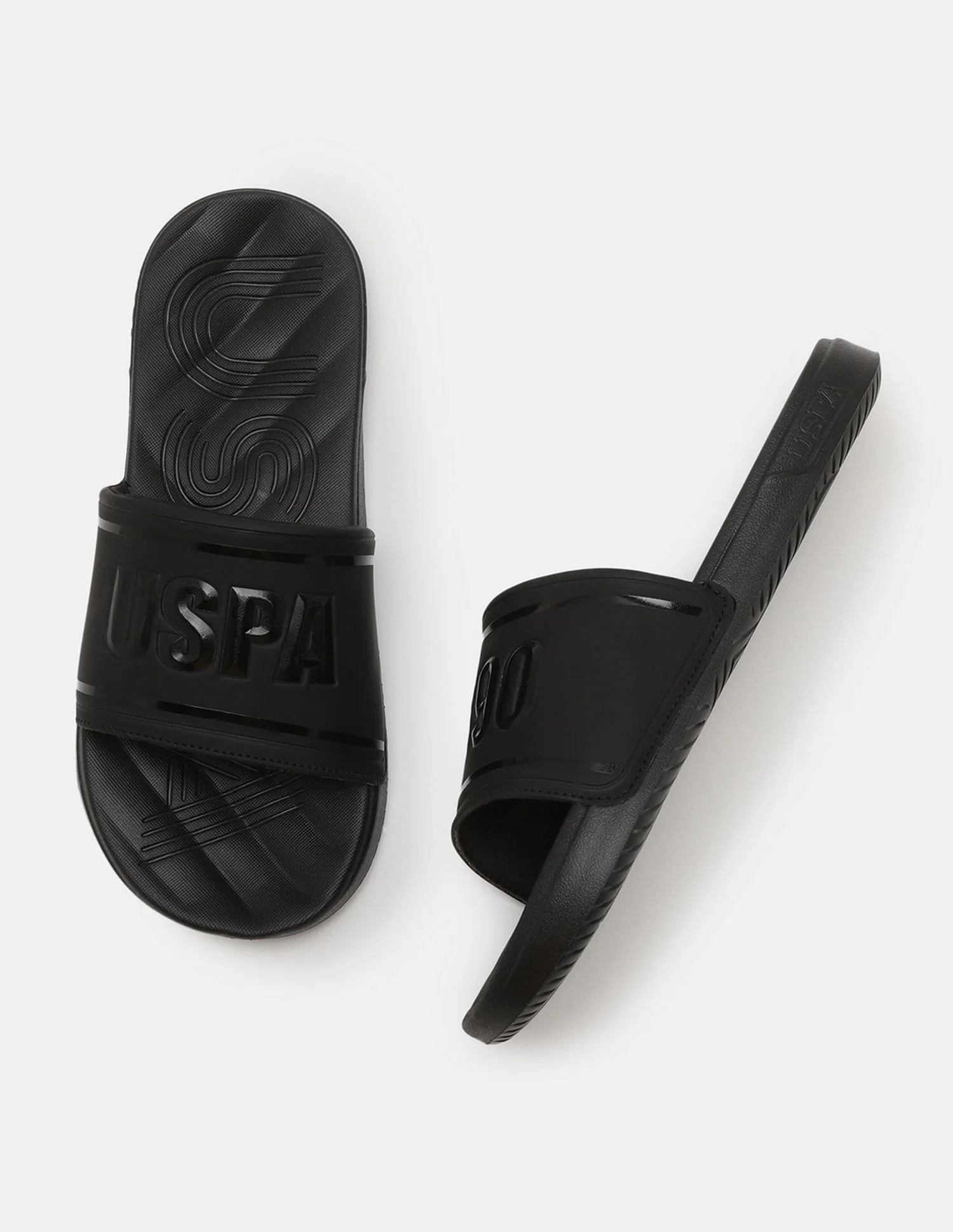 Men Brand Embossed Deja Blk Slippers - Image 3