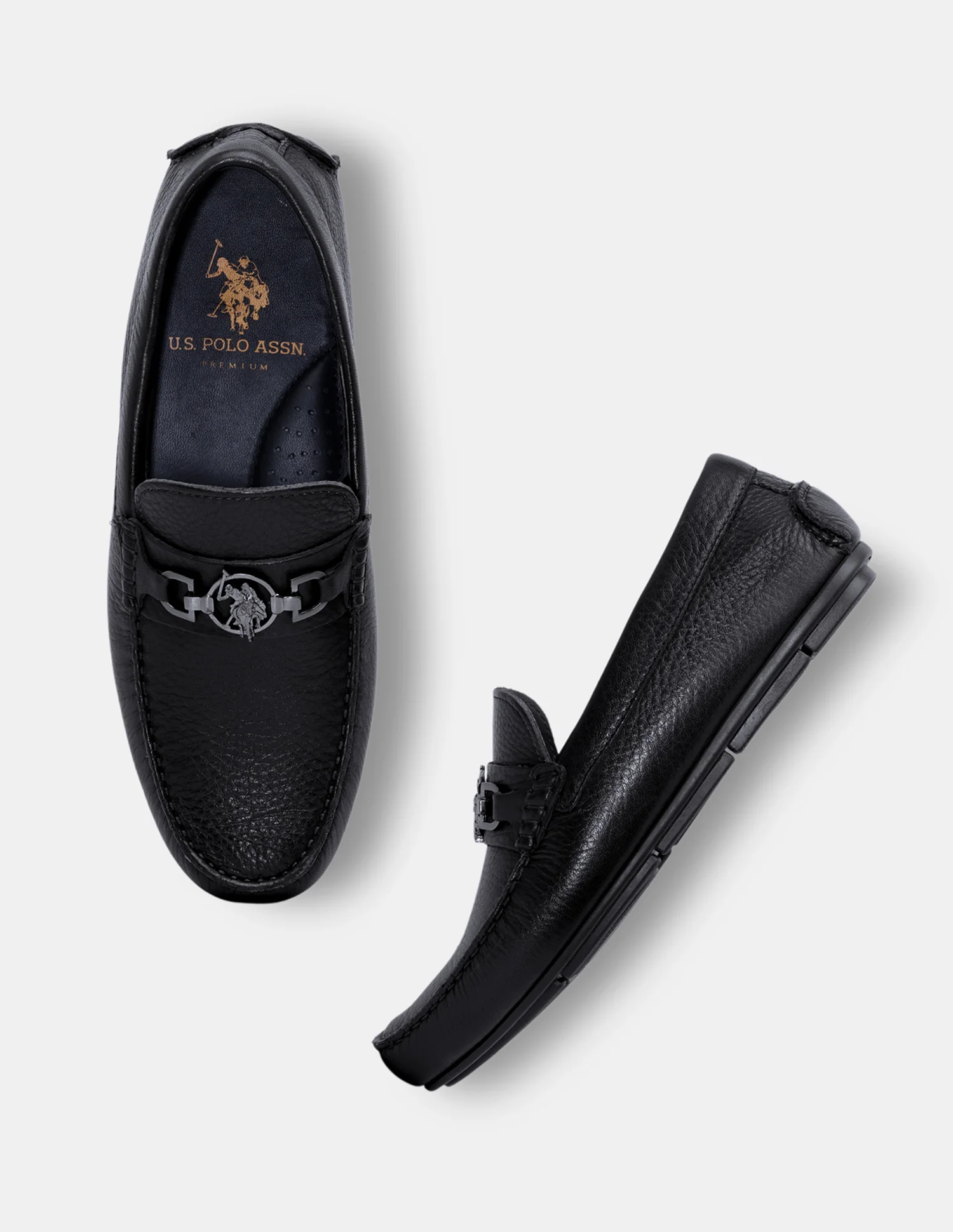 Men Elger Textured Leather Loafers