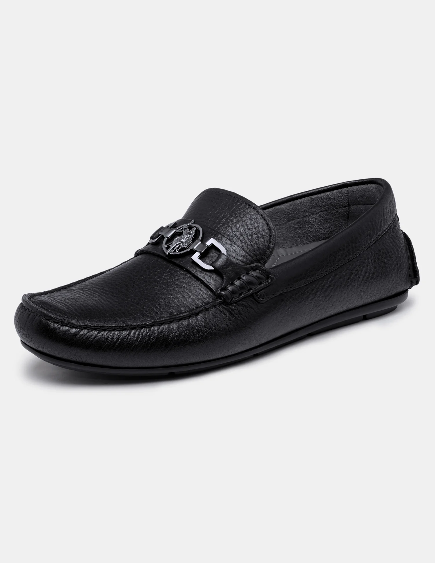 Men Elger Textured Leather Loafers - Image 4