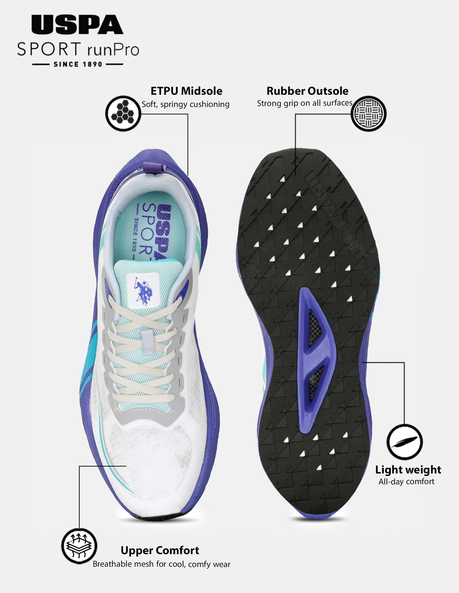 Men Erwin USPA Sport Runpro Running Shoes - Image 3