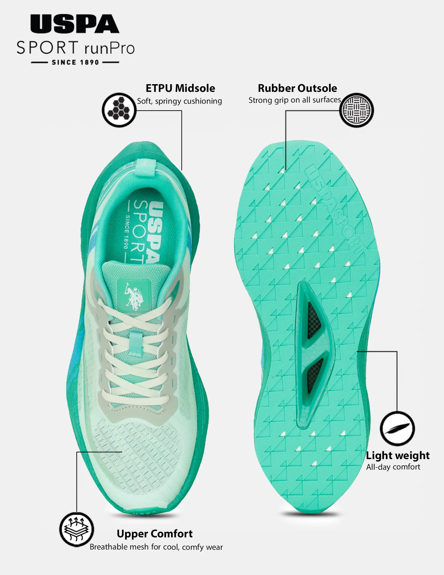 Men Erwin USPA Sport Runpro Running Shoes - Image 3