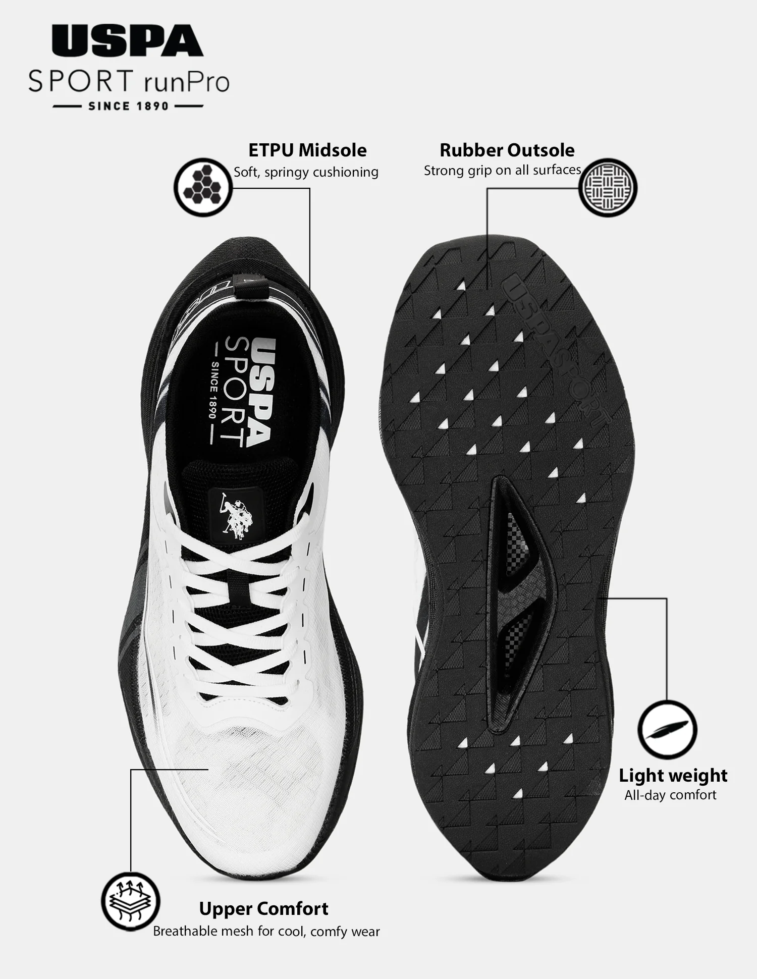 Men Erwin USPA Sport Runpro Running Shoes - Image 3