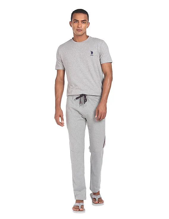 Men Grey I673 Comfort Fit Solid Cotton Polyester Lounge Pants - Pack Of 1 - Image 2