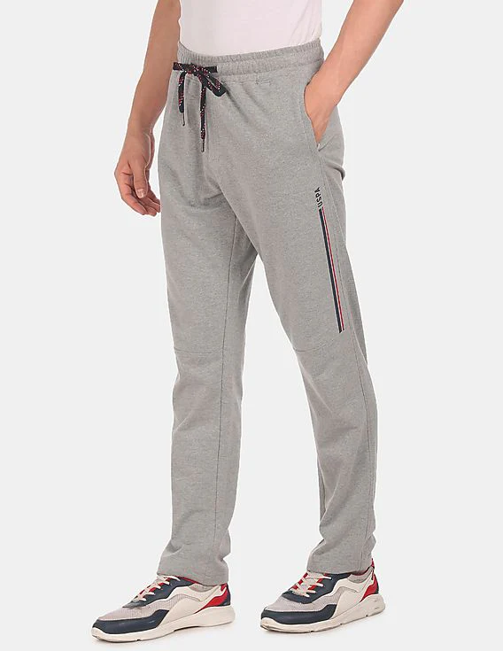 Men Grey I673 Comfort Fit Solid Cotton Polyester Lounge Pants - Pack Of 1 - Image 3