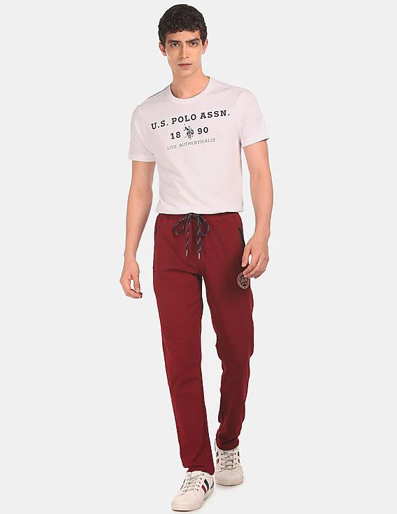 Men Maroon I671 Comfort Fit Solid Cotton Polyester Lounge Pants - Pack Of 1 - Image 2