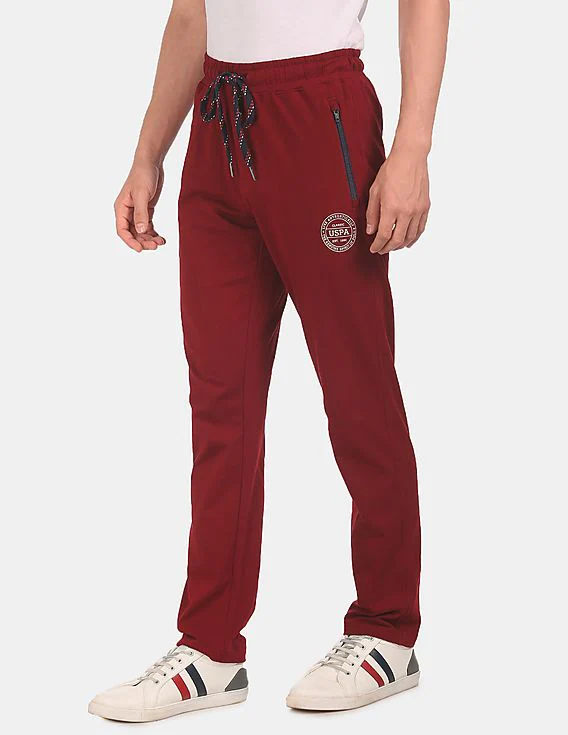 Men Maroon I671 Comfort Fit Solid Cotton Polyester Lounge Pants - Pack Of 1 - Image 3