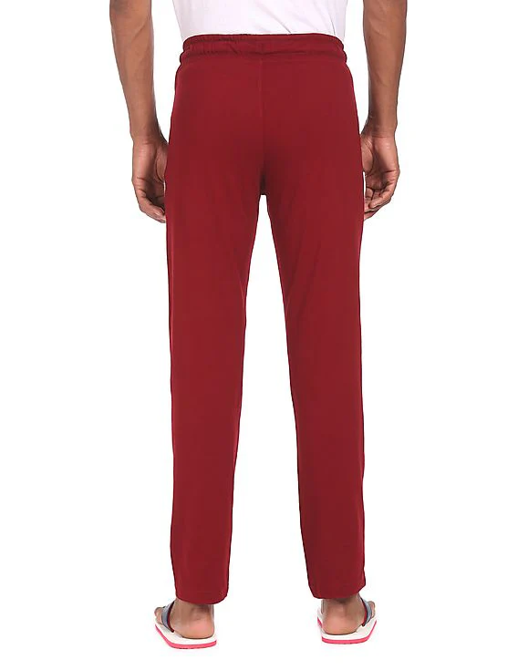 Men Maroon I671 Comfort Fit Solid Cotton Polyester Lounge Pants - Pack Of 1 - Image 4