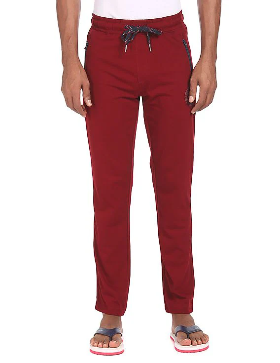 Men Maroon I671 Comfort Fit Solid Cotton Polyester Lounge Pants - Pack Of 1 - Image 6
