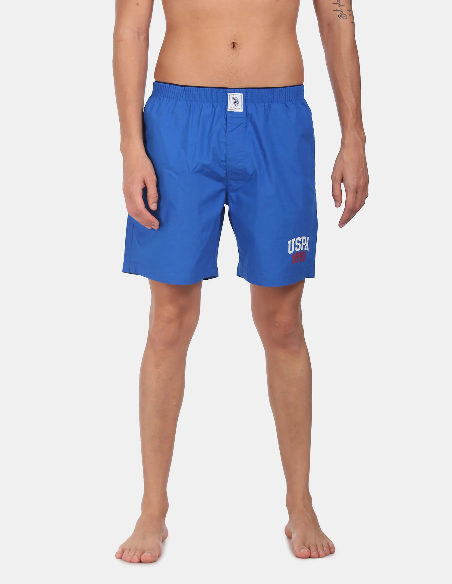 Men Mid. Blue IYAA Comfort Fit solid Cotton Boxers - Pack Of 1 - Image 3