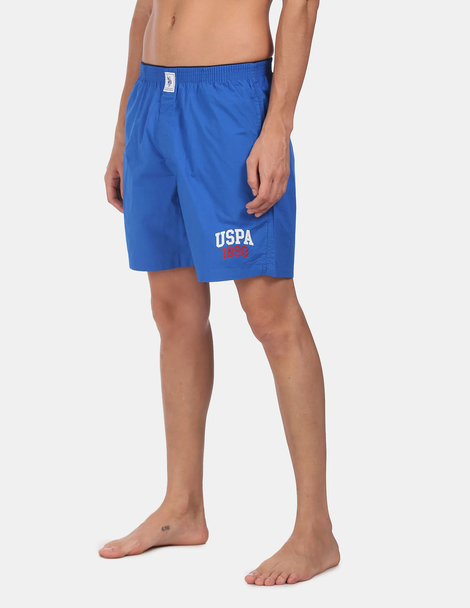 Men Mid. Blue IYAA Comfort Fit solid Cotton Boxers - Pack Of 1 - Image 4