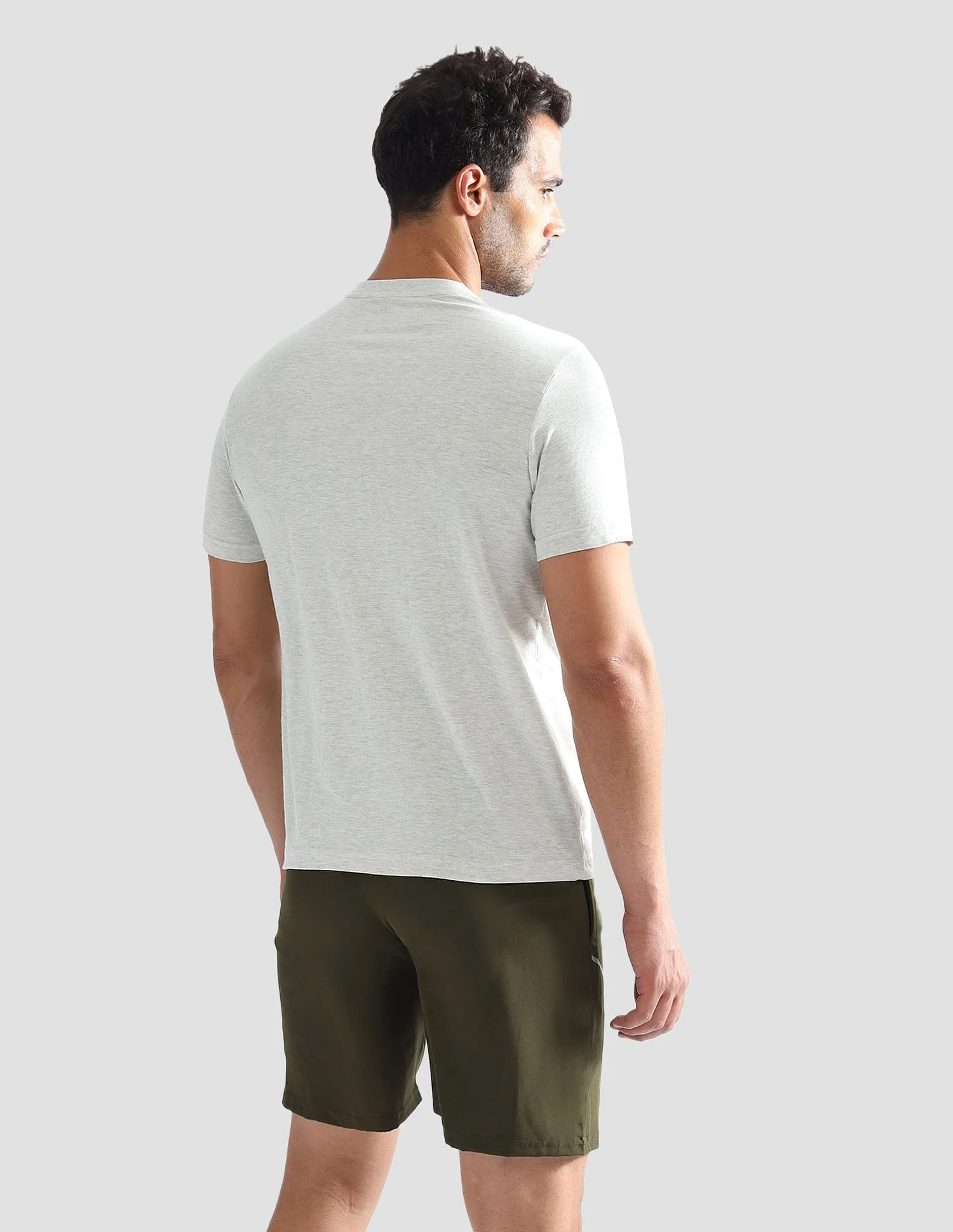 Men Off White I638 Comfort Fit Solid Cotton T-Shirt - Pack Of 1 - Image 5