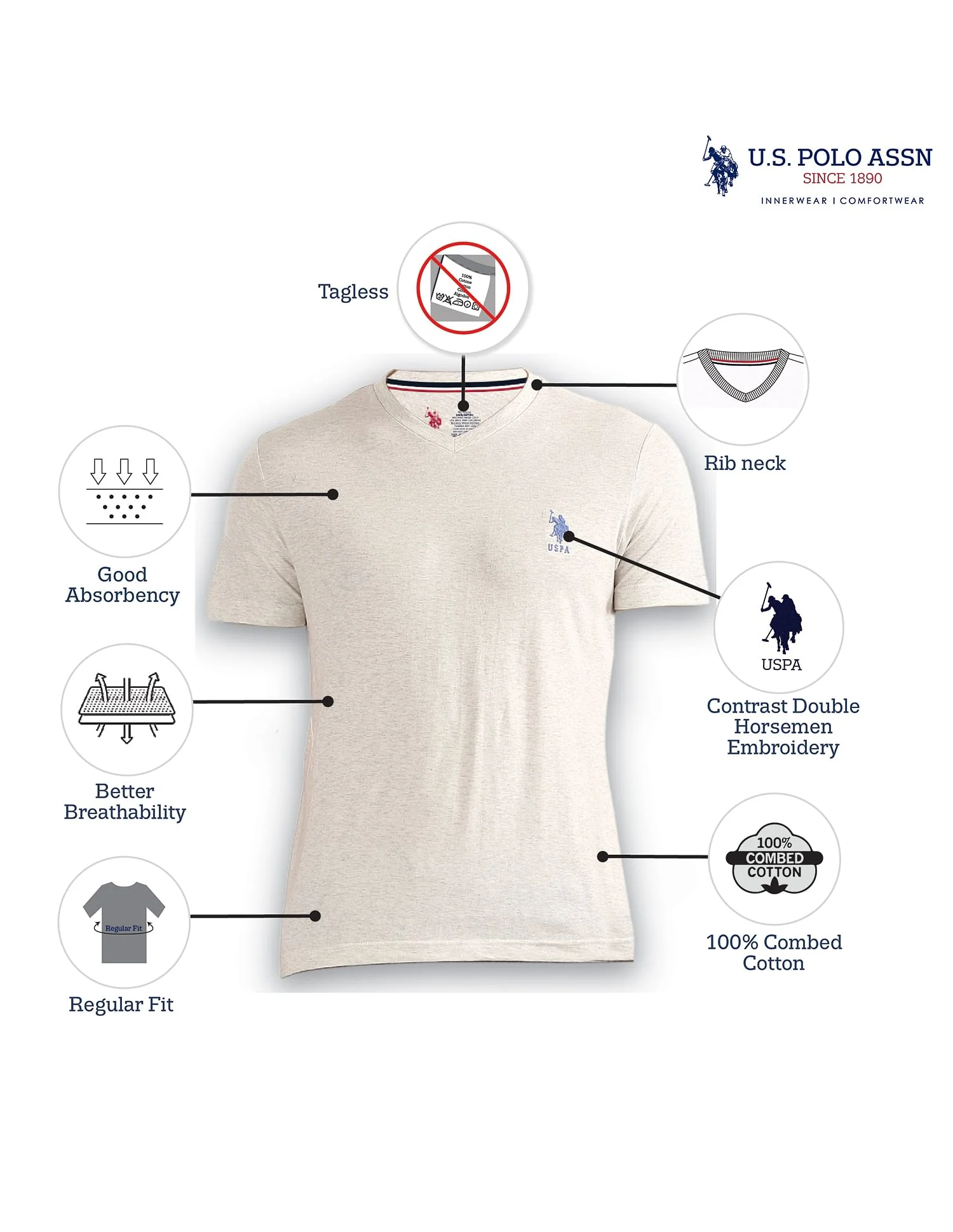 Men Off White I638 Comfort Fit Solid Cotton T-Shirt - Pack Of 1 - Image 9
