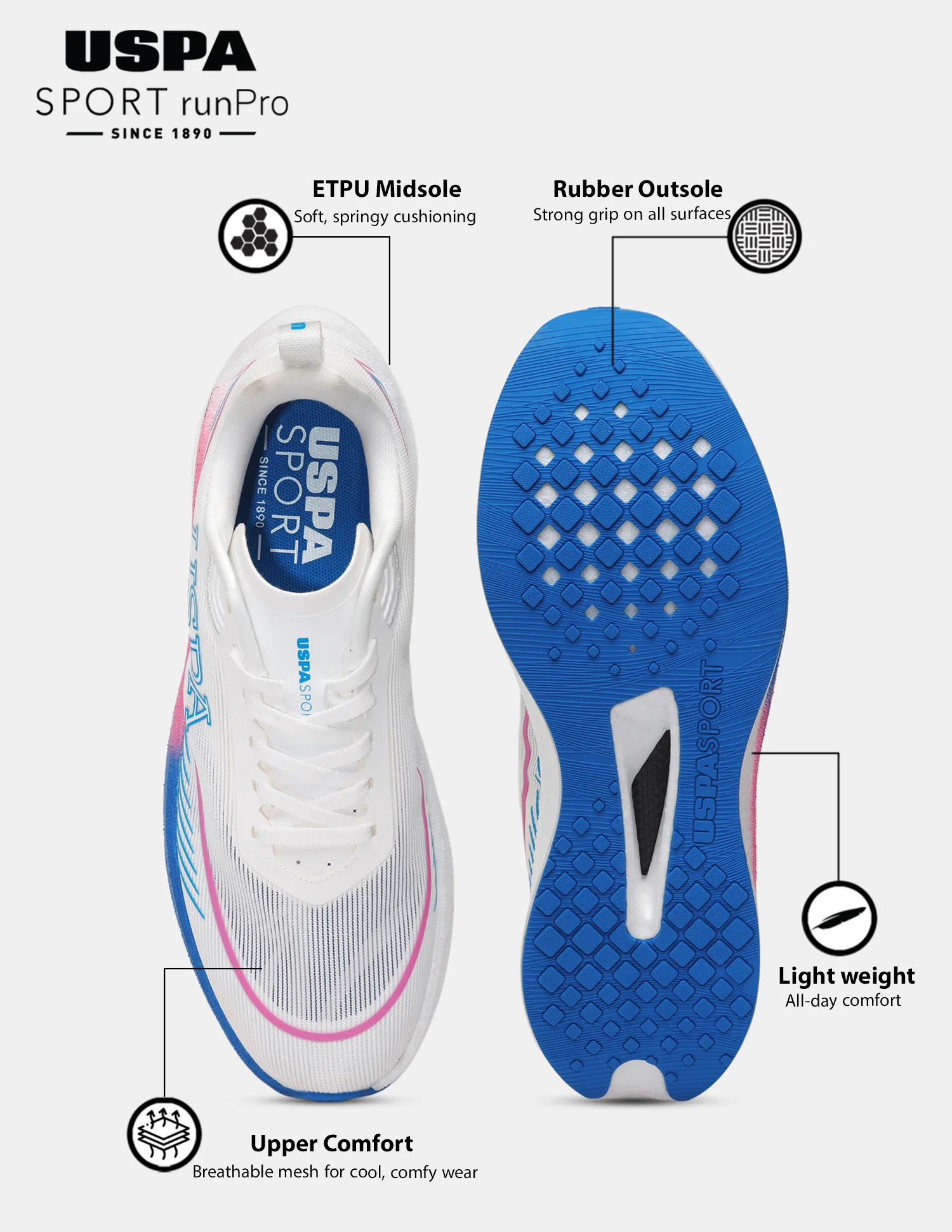 Men Otto USPA Sport Runpro Running Shoes - Image 4